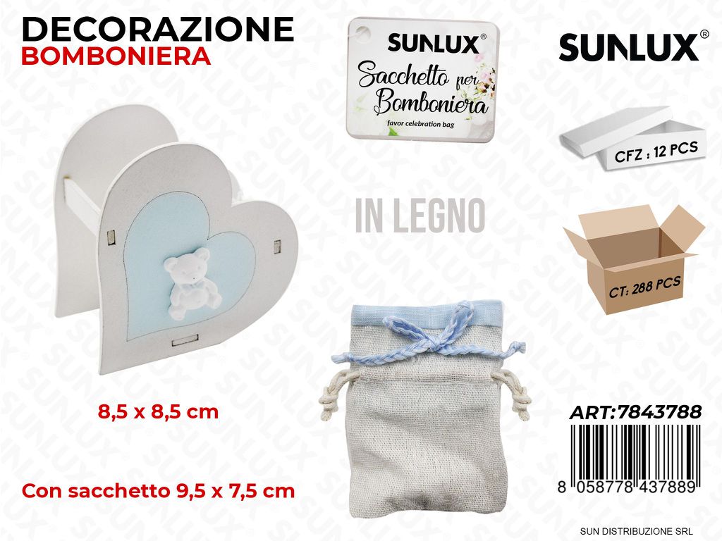Scatolina Bomb. in Legno c/ Sacc. Boy 8.5CM
