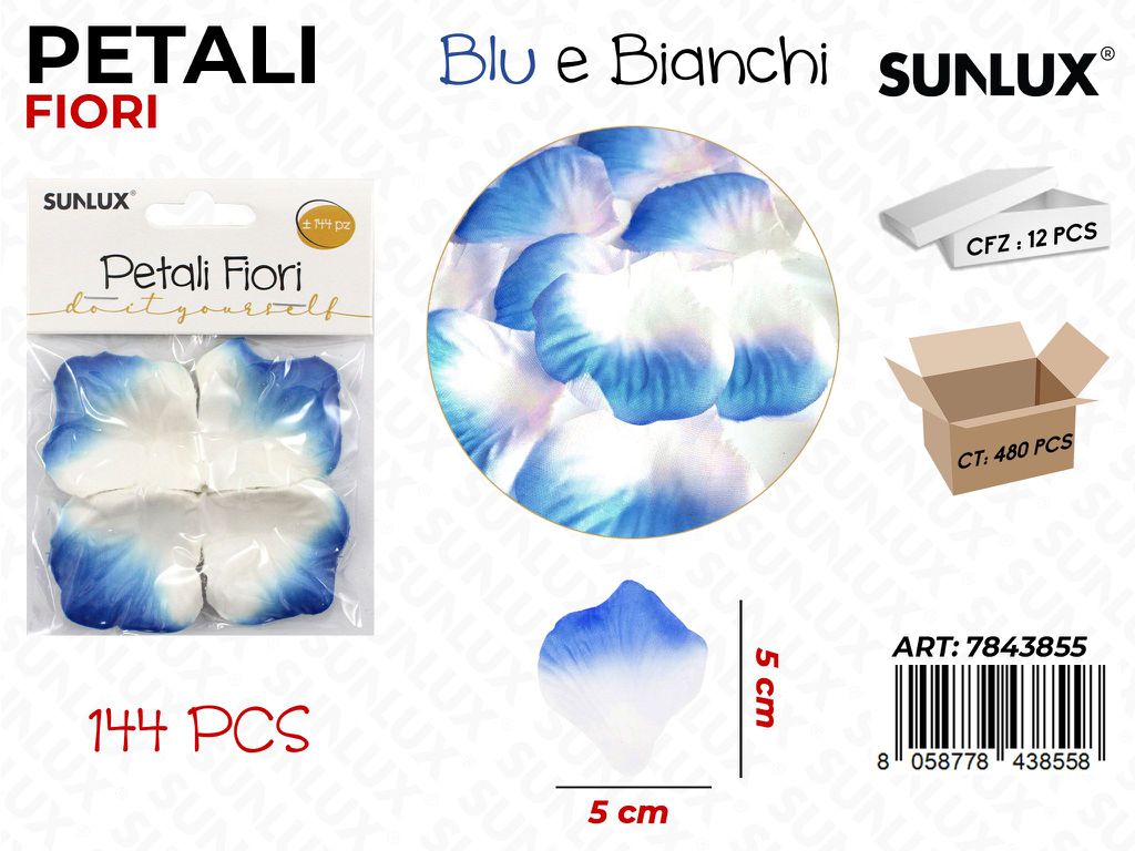 Petali Fiori Blu-bianco 144PCS 5*5CM