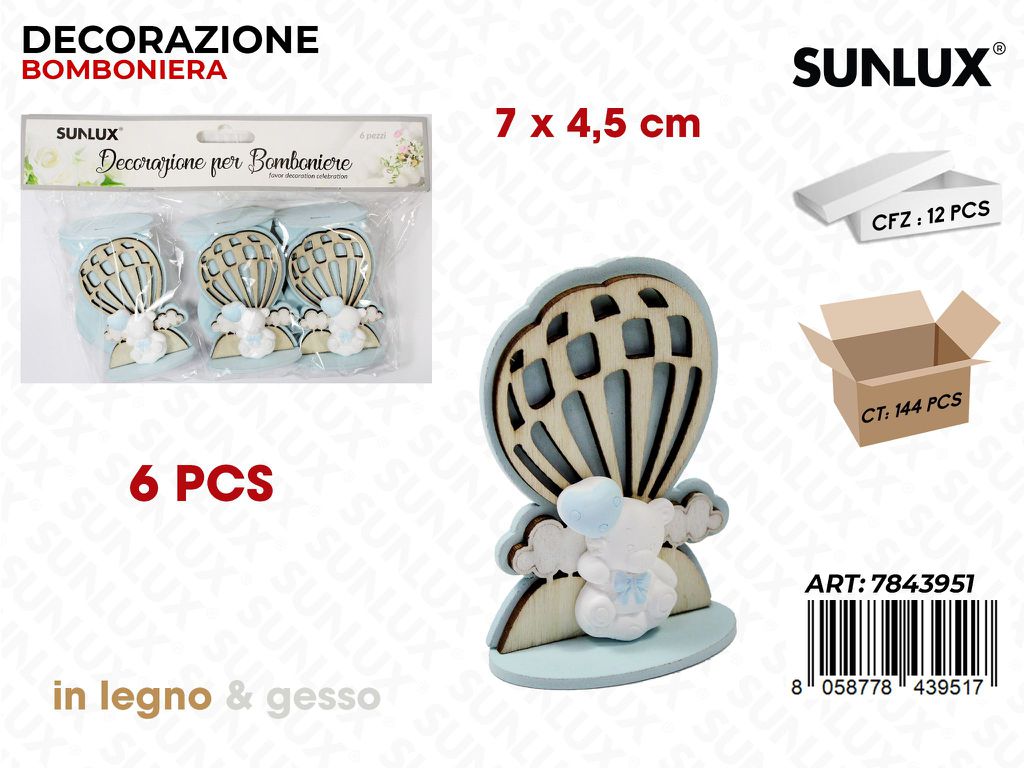 Sunlux Dec. Bomb. Gesso Baby Boy 6PCS 7*4.5CM