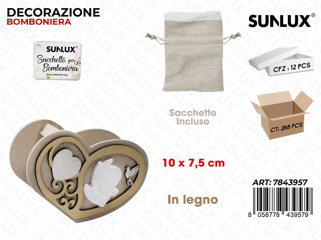 Sunlux Dec. Bomb. Comunione Legno 10*7.5CM