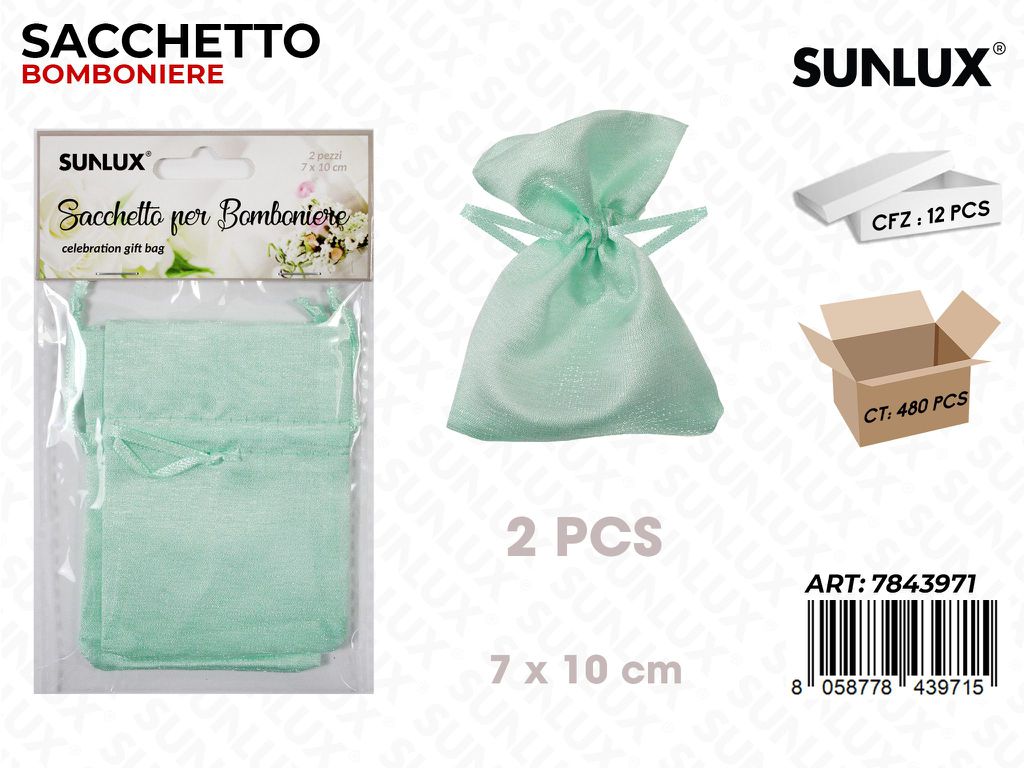 Sunlux Sacchetto Bomb. Verde 2PCS 7*10CM