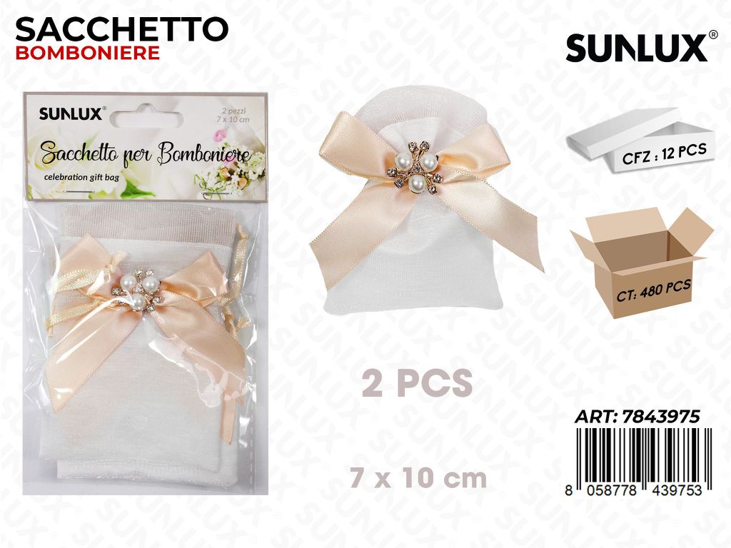 Sunlux Sacchetto Bomb. Fiocco Pesca 2PCS 7*10CM