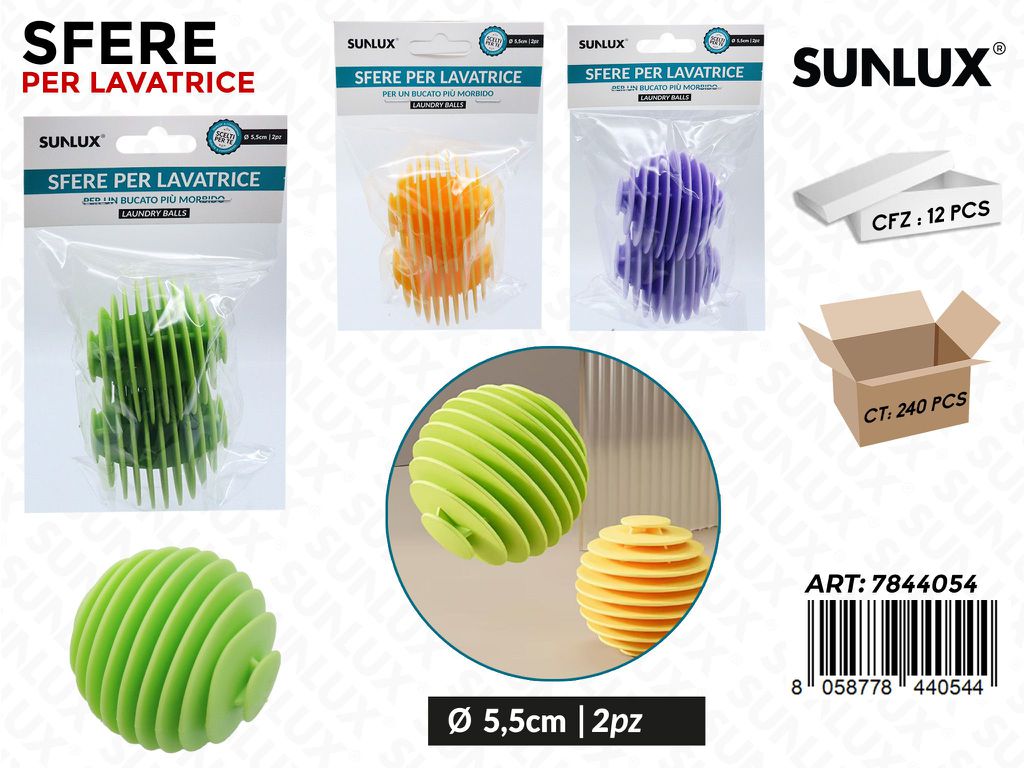 Sunlux Sfere per Lavatrice 2PCS Ass. 5.5CM