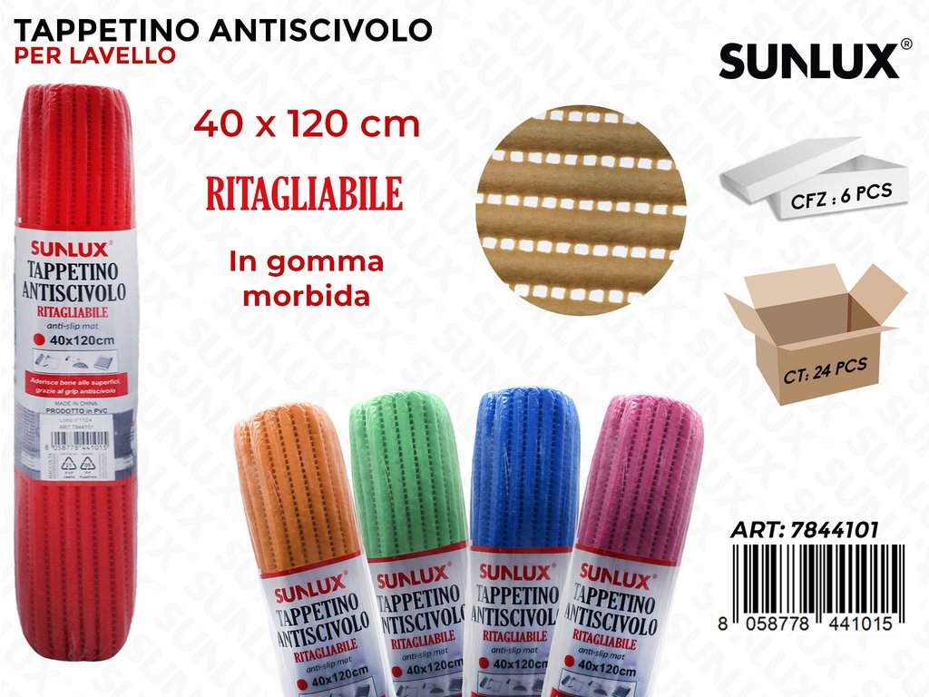 Tappeto Antiscivolo Colori Ass. 120*40CM