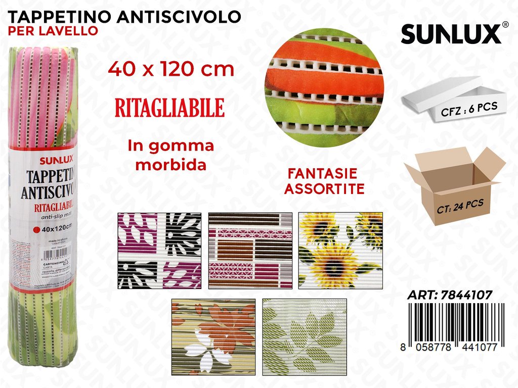 Sunlux Tappeto Antiscivolo Fantasie Ass. 40*120 Cm