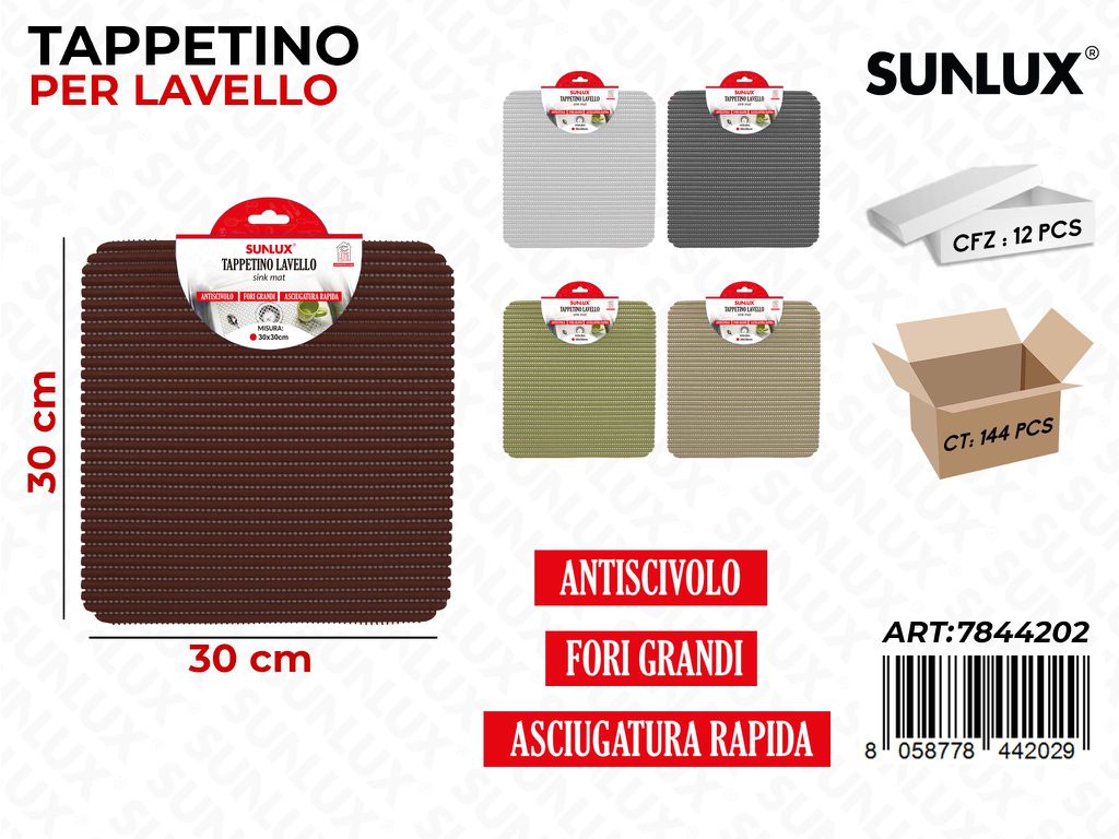 Tappeto Antiscivolo Colori Ass. 30*30 Cm