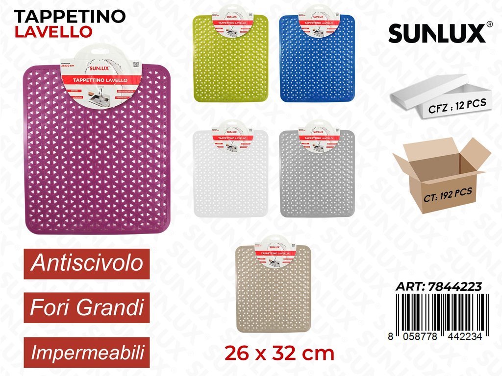 Tappetino Lavello Antiscivolo Ass. 26*32CM