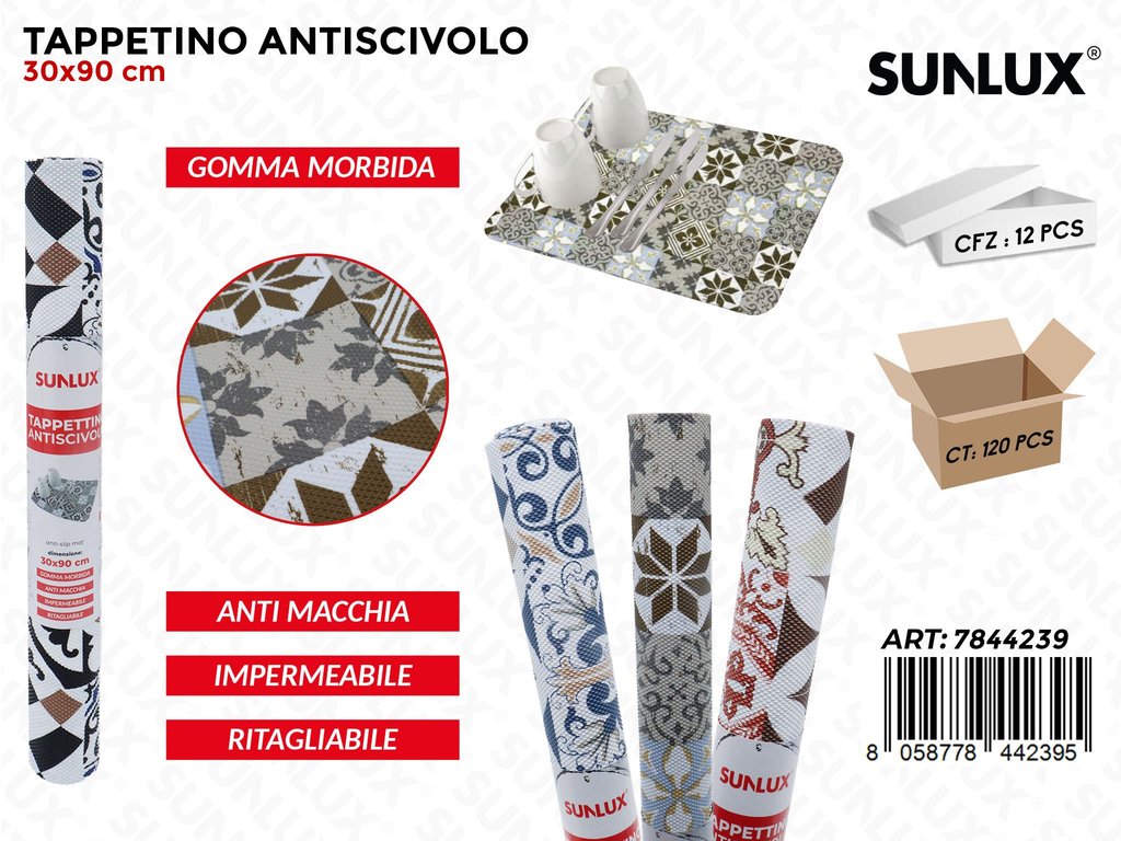 Sunlux Tappetino Antiscivolo Imp. Gomma ASS.30*90CM