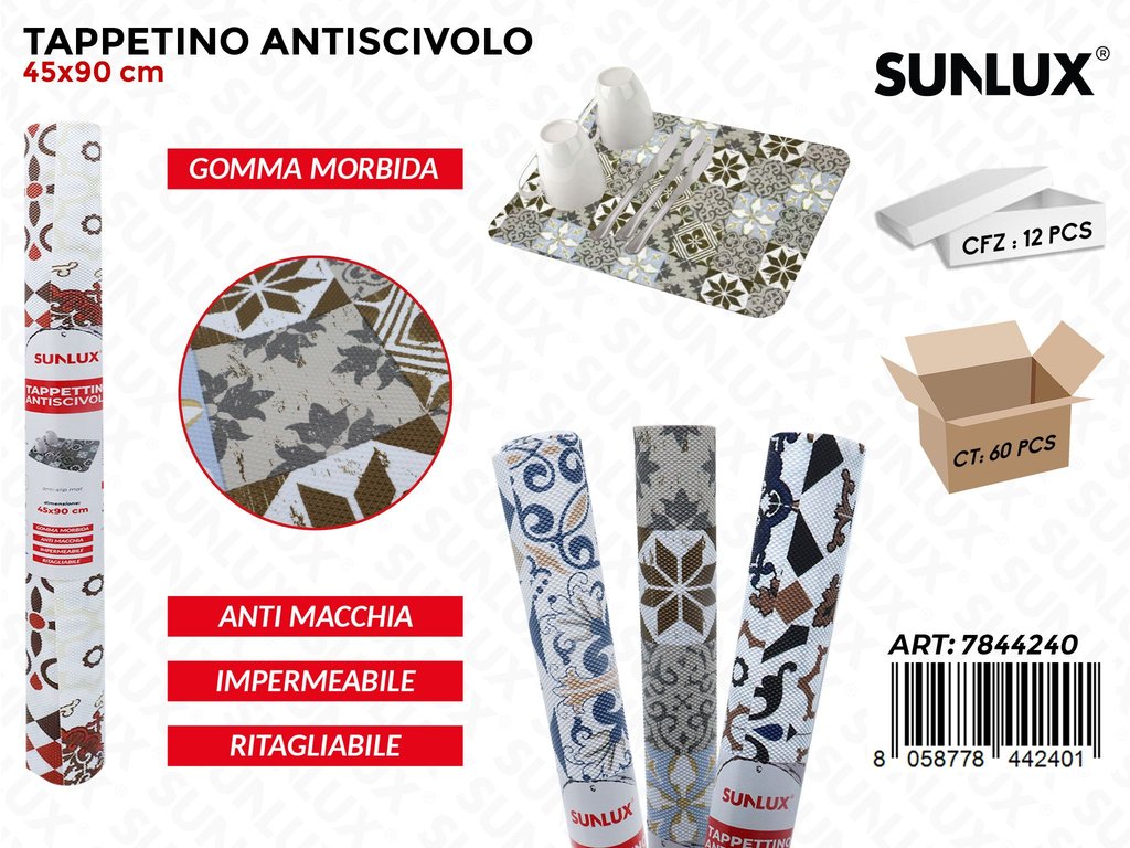 Sunlux Tappetino Antiscivolo Imp. Gomma ASS.45*90CM