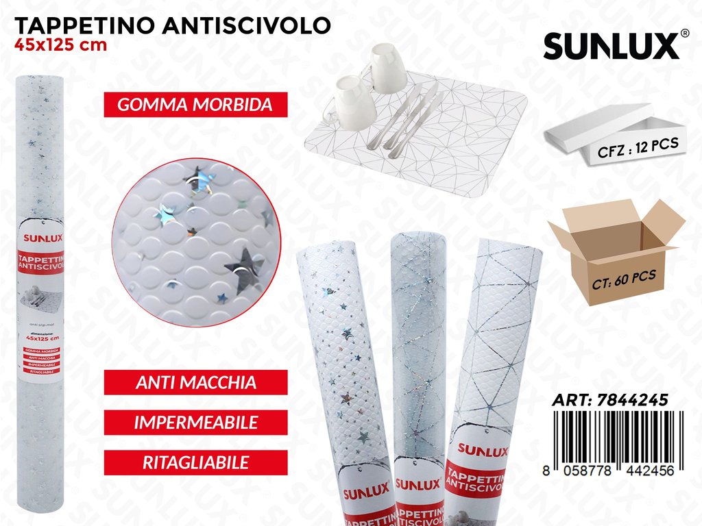 Sunlux Tappetino Antiscivolo Imp. Gomma ASS.45*125CM