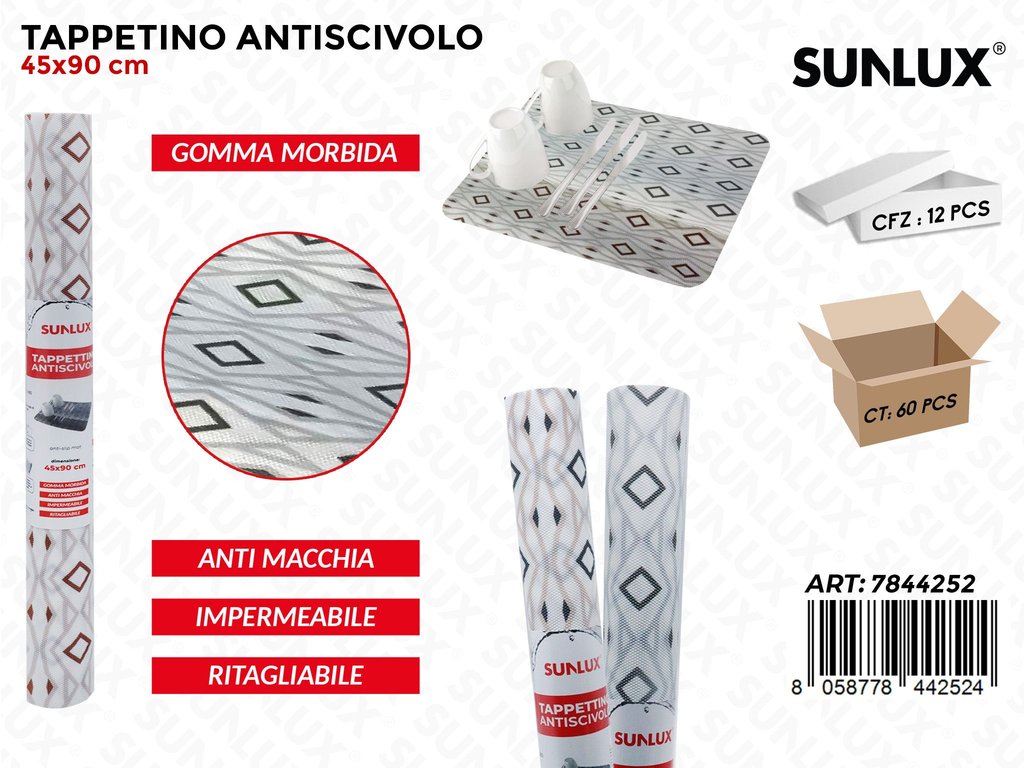 Sunlux Tappetino Antiscivolo Imp. Gomma ASS.45*90CM