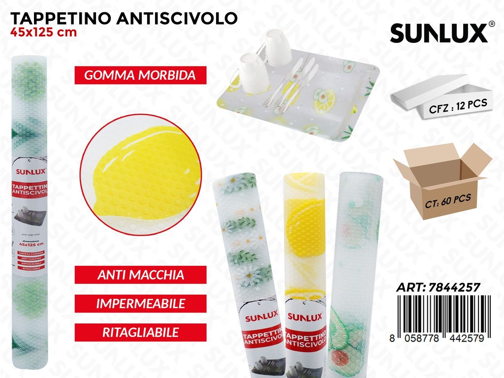 Sunlux Tappetino Antiscivolo Imp. Gomma ASS.45*125CM