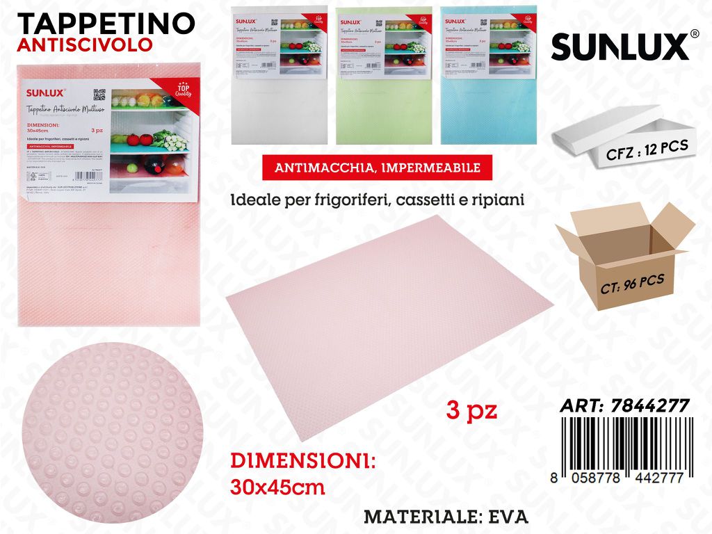 Sunlux Tappetino Antiscivolo Eva 3PCS Ass. 30*45CM