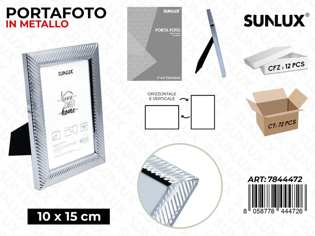 Sunlux Portafoto Metallo c/ Supp. 10*15CM