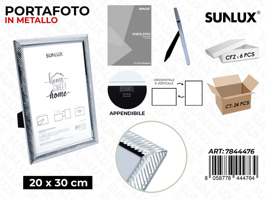 Sunlux Portafoto Metallo c/ Supp. 20*30CM