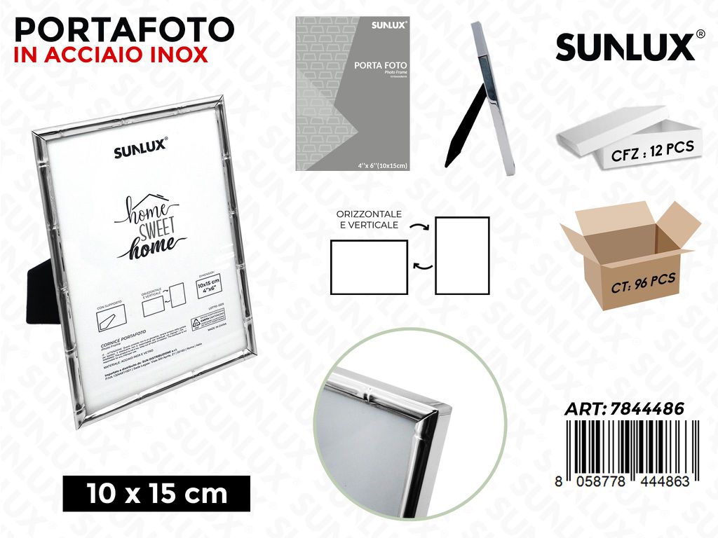 Sunlux Portafoto Acc.inox c/ Supp. 10*15CM