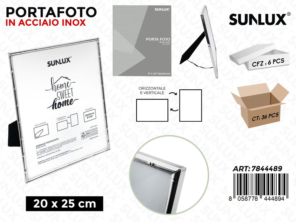 Sunlux Portafoto Acc.inox c/ Supp. 20*25CM