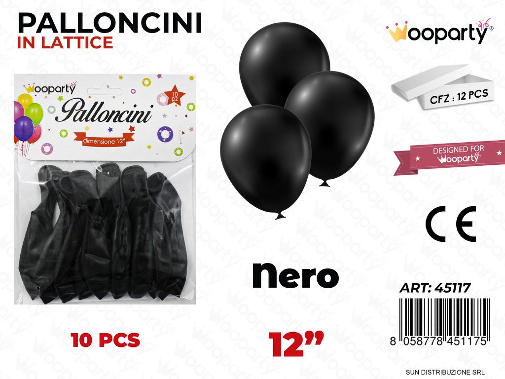 Palloncini D.12 Col. Nero 10PCS