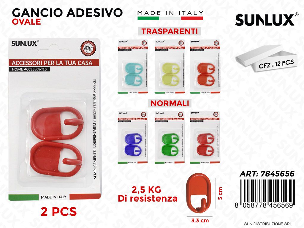Gancio Adv Ovale Col. Ass. Max 2.5KG 2PCS