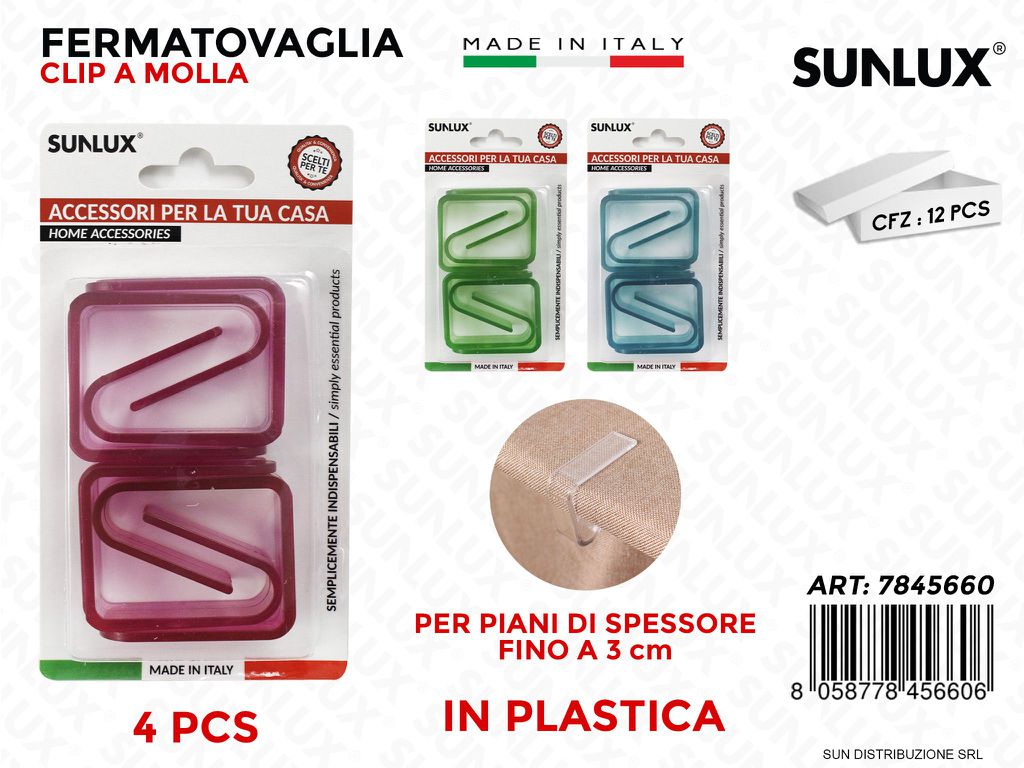 Fermatovaglia a Molla col Ass. 4PCS