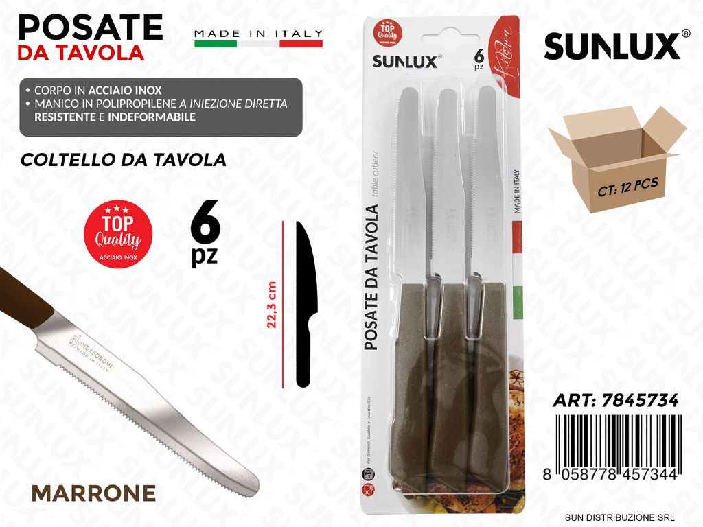 Coltello da Tavola Acciaio Inox Marr. 6PCS