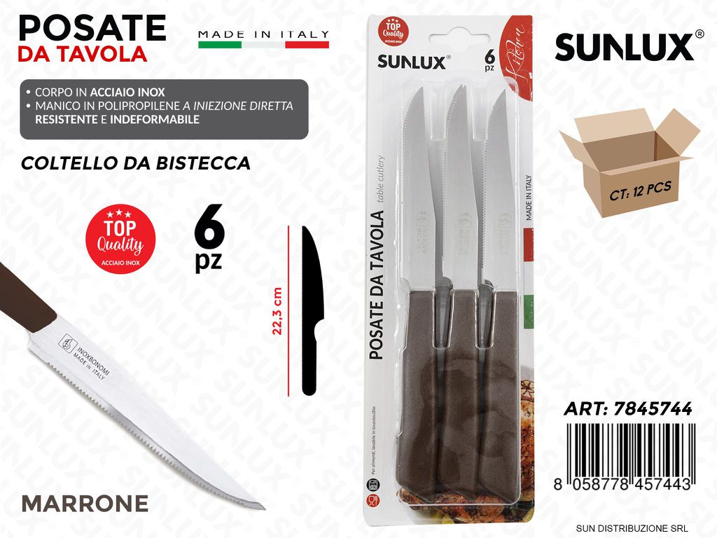 Coltello Bistecca Acciaio Inox Marr. 6PCS