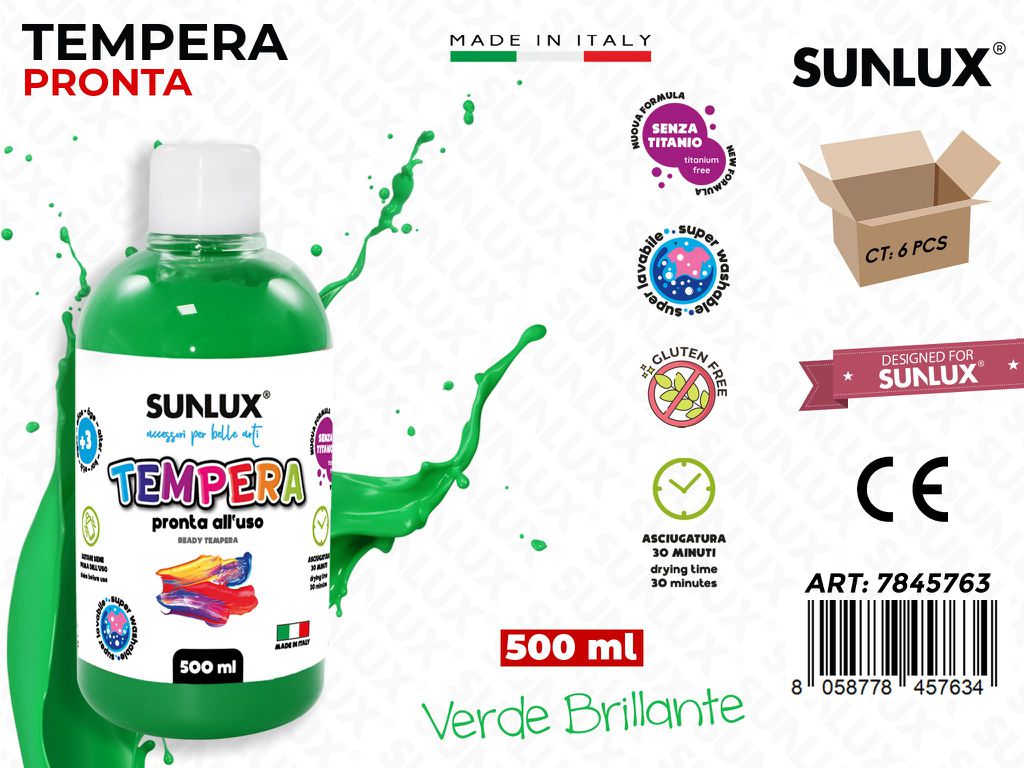 Tempera Pronta Verde Brillante 500ML