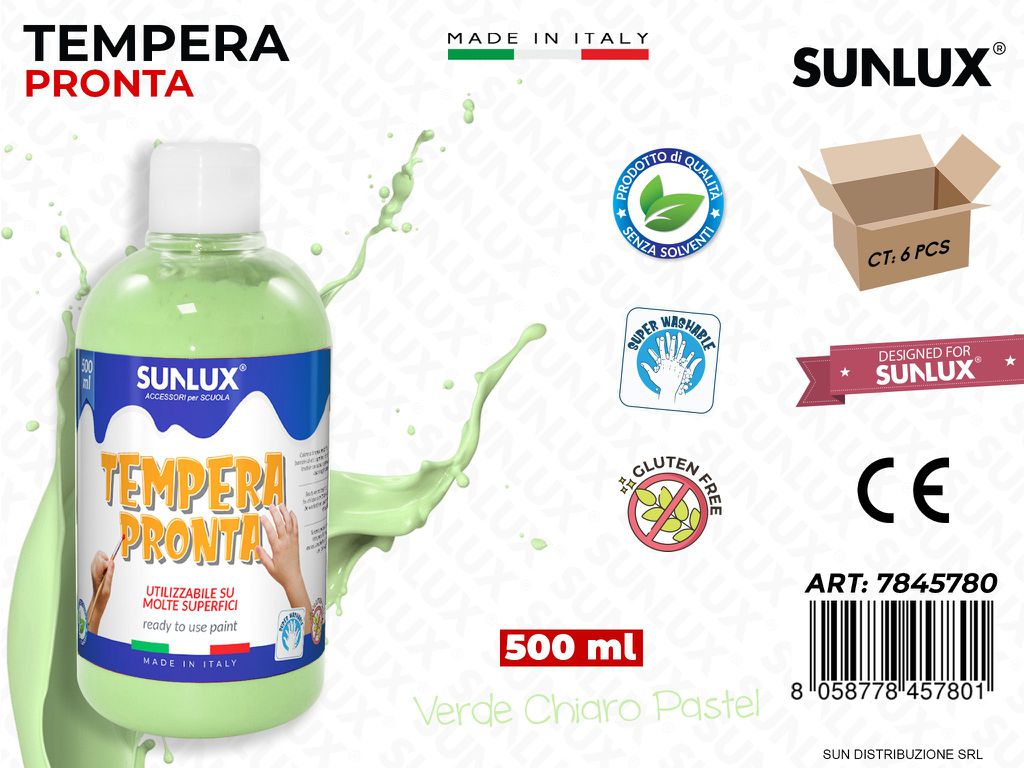 Tempera Pronta Verde Chiaro Pastel 500ML