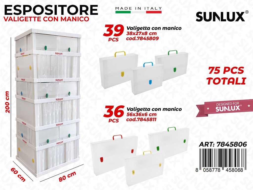 Esp. Valigette 39PCS 38*27*8CM 36PCS 56*36*6CM Tot. 75PZ
