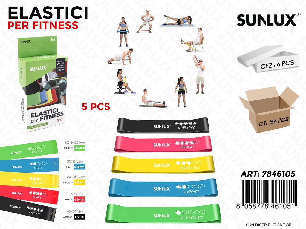 Elastici per Fitness 5PCS da Light a Heavy