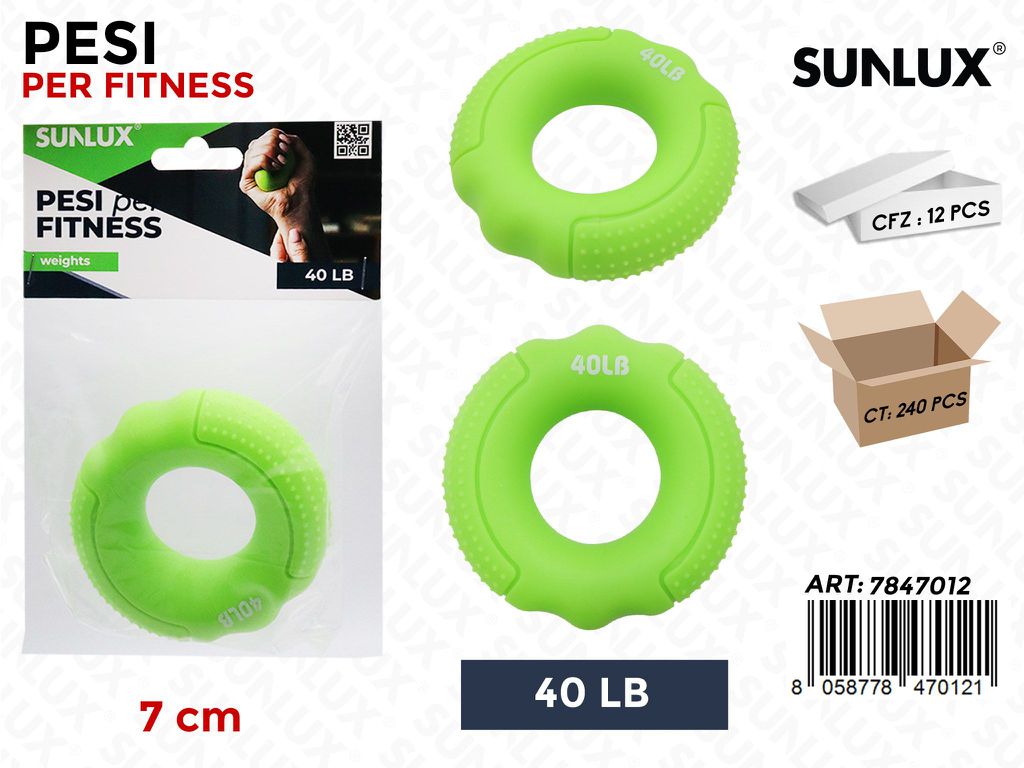 Sunlux Pesi per Fitness Verde 7CM 40LB