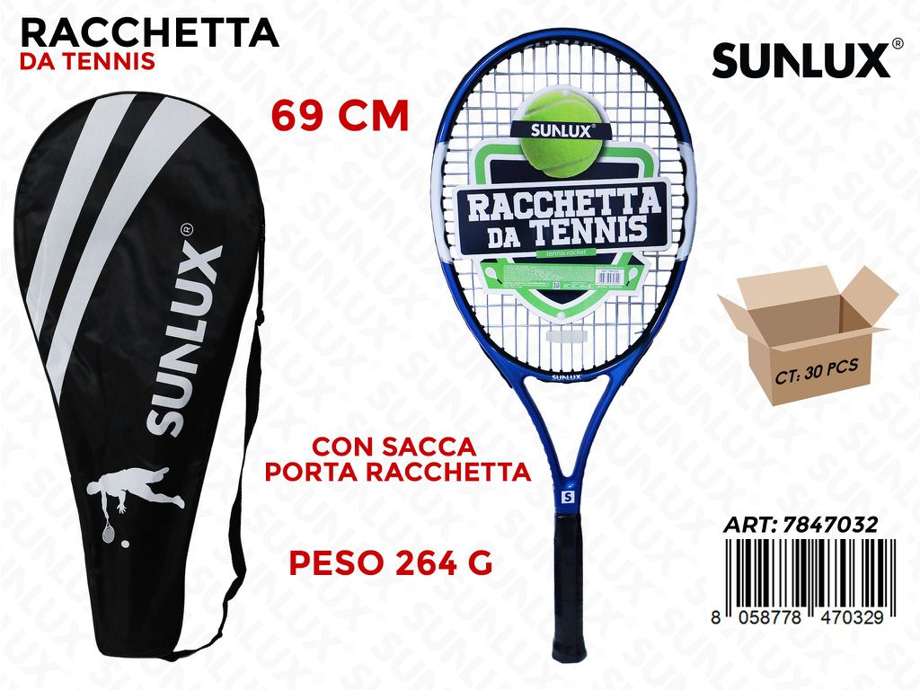 Sunlux Racchetta da Tennis c/Sacca 69CM