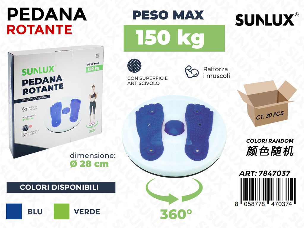 Sunlux Pedana Rotante 360° 28CM Max 150KG Ass.