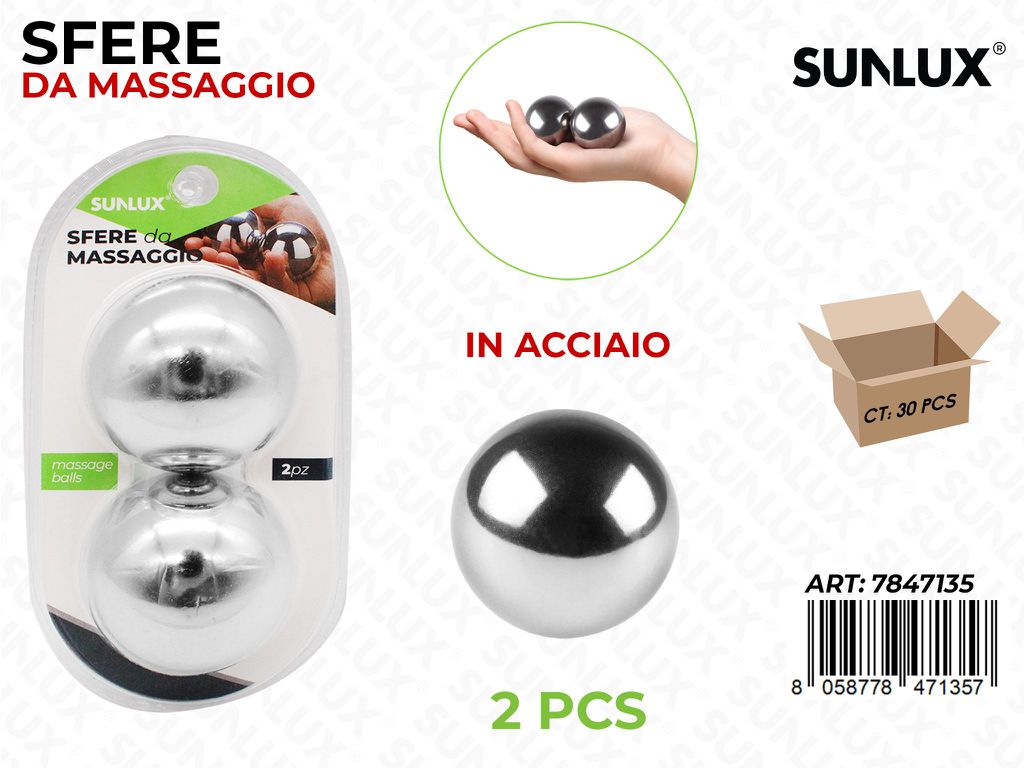 Sunlux Sfere da Massaggio in Acciaio 2PCS