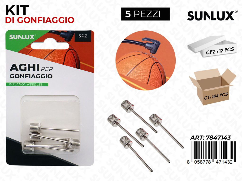 Sunlux Aghi per Gonfiaggio 5PCS