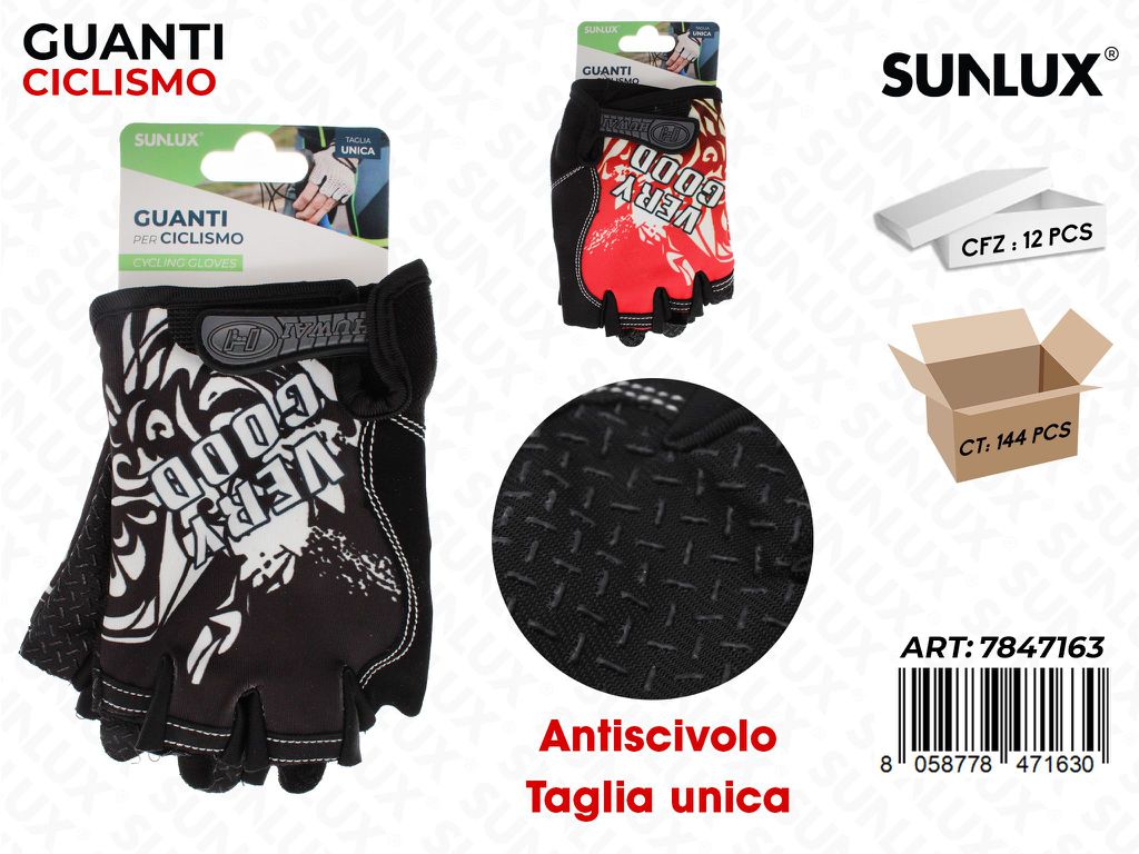 Sunlux Guanti Ciclismo Antisc. Ass Tg. U / Pz da 12