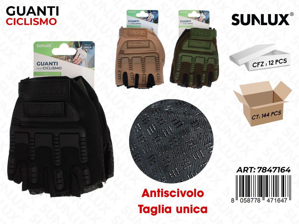 Sunlux Guanti Ciclismo Antisc. Ass Tg. U / Pz da 12