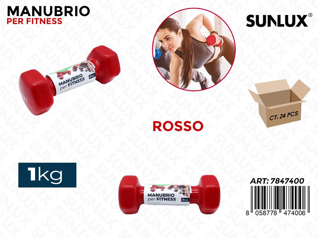 Sunlux Manubrio Fitness 1KG Rosso