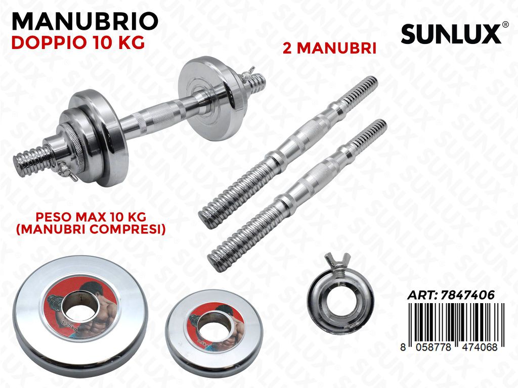 Sunlux Manubrio Doppio 10KG (manubrio Compreso)