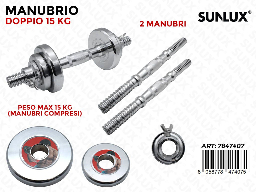 Sunlux Manubrio Doppio 15KG (manubrio Compreso)