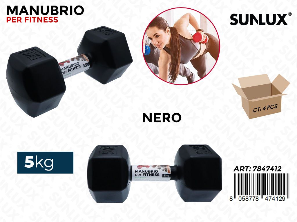 Sunlux Manubrio Fitness 5KG Nero