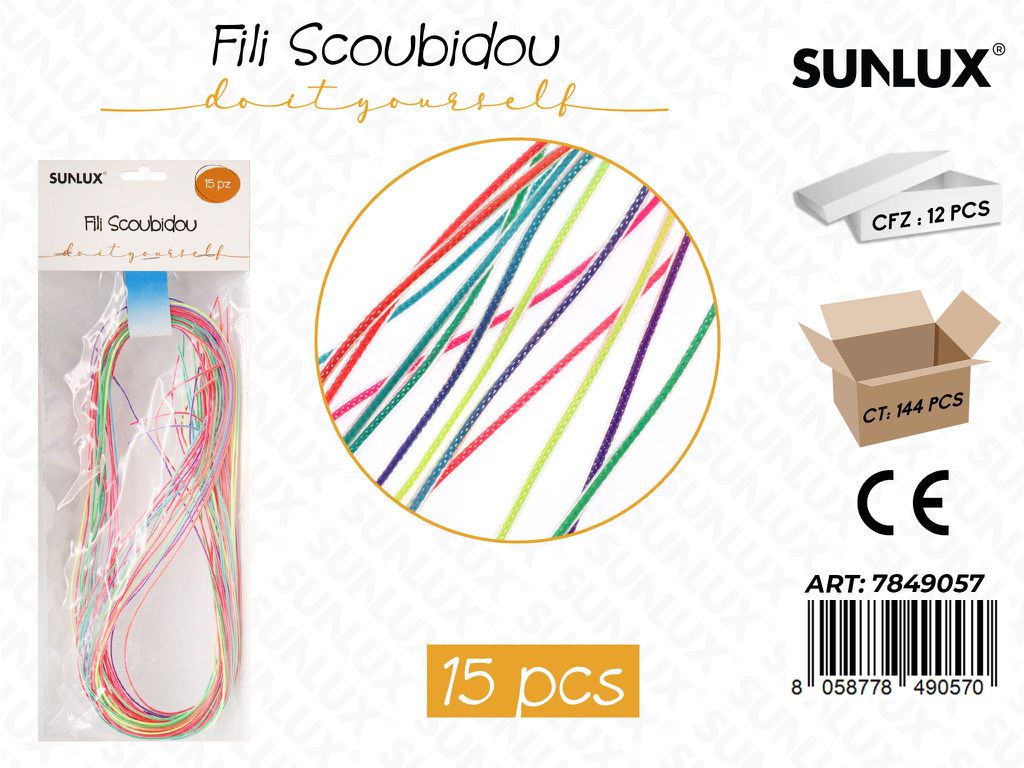 Filo Scoubidou Ass. Pvc 15PCS