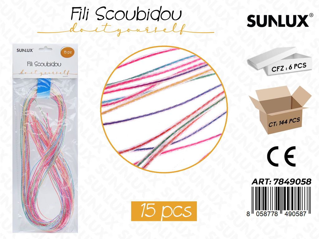 Filo Scoubidou Ass. Pvc 15PCS