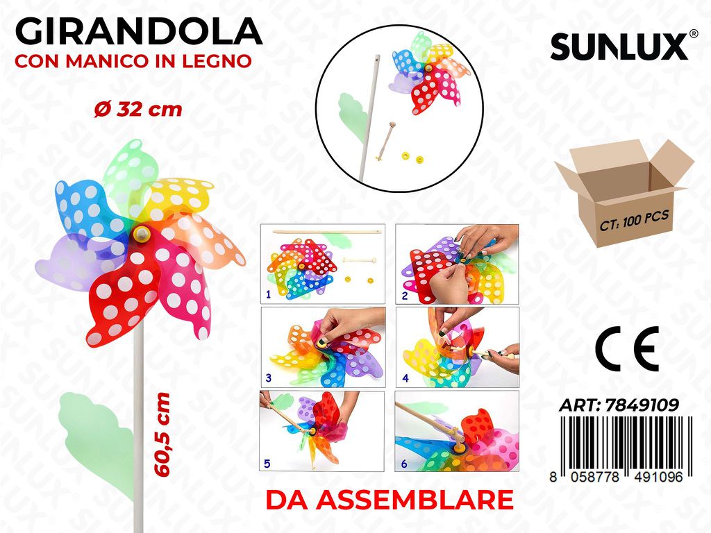 Girandola Multicolor Pois D.32*60.5CM