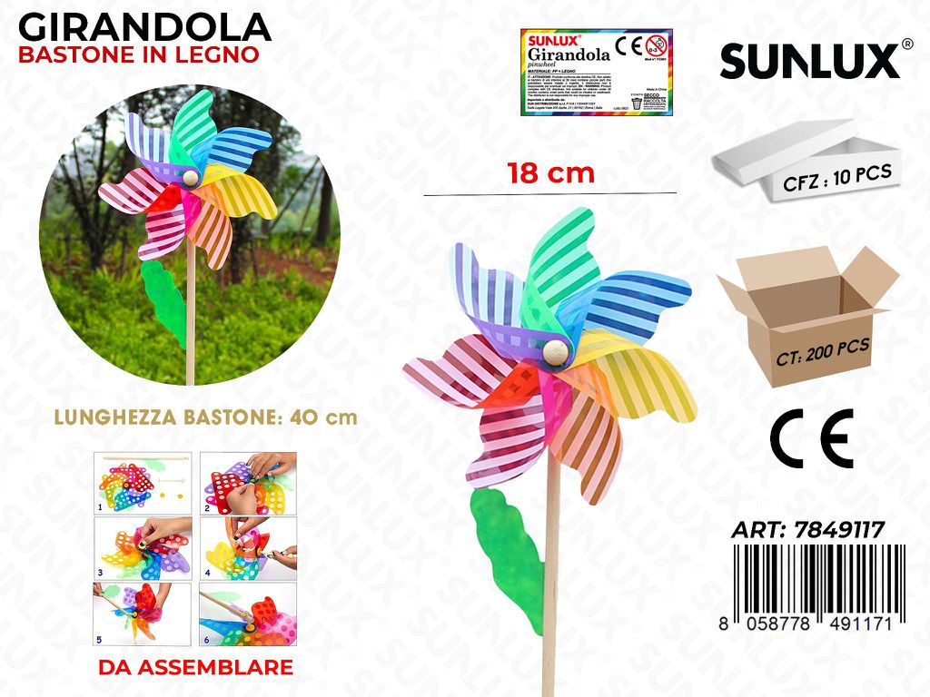 Sunlux Girandola Multicolor Righe 18*40CM