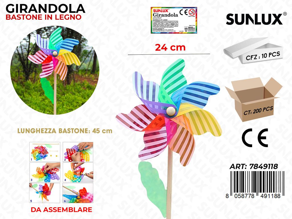 Sunlux Girandola Multicolor Righe 24*45CM