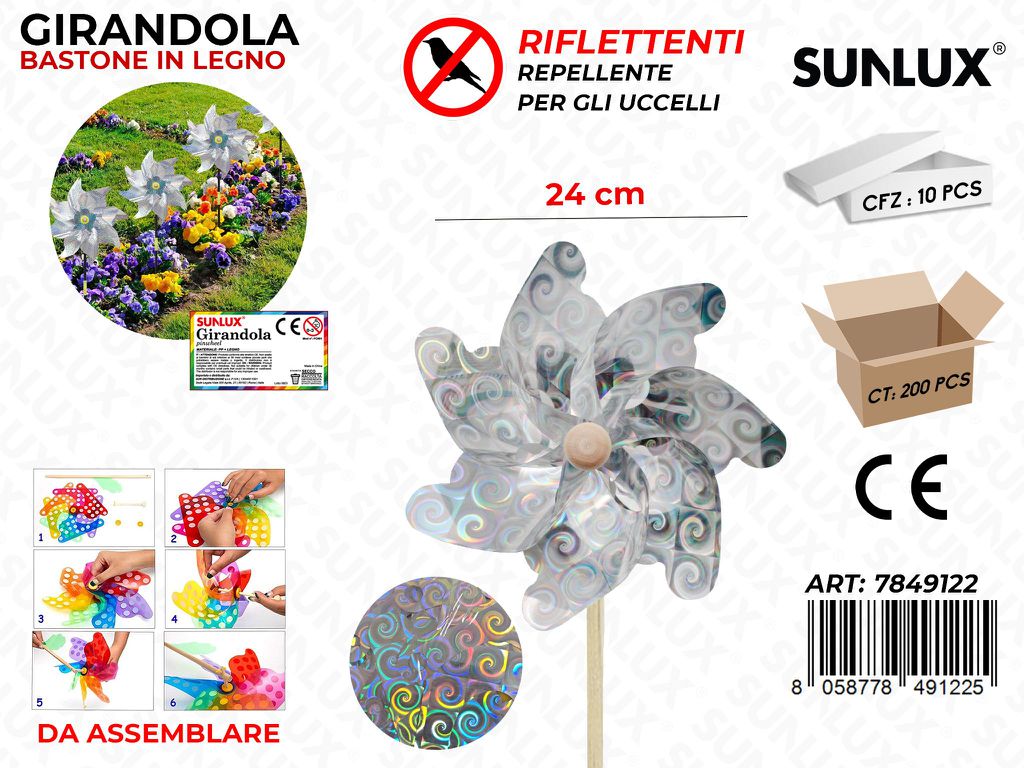 Sunlux Girandola Riflettente per Uccelli 24CM