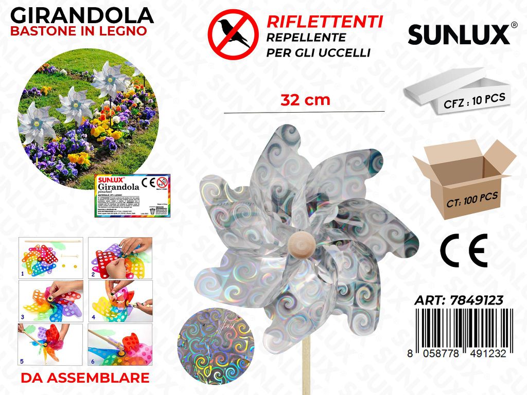 Sunlux Girandola Riflettente per Uccelli 32CM