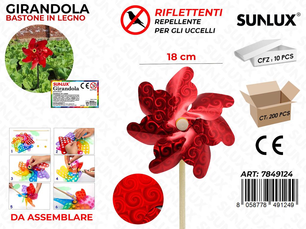 Sunlux Girandola Riflettente per Uccelli 18CM