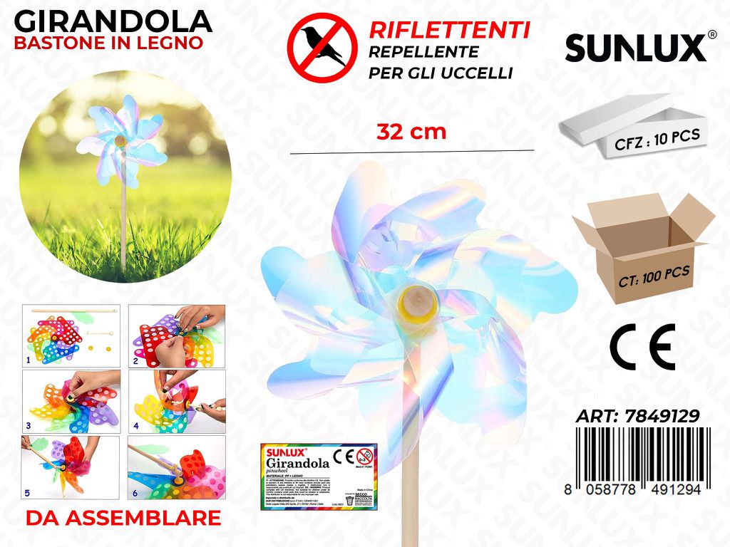 Sunlux Girandola Riflettente per Uccelli 32CM